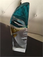 Mats Jonasson Blue Glass Face - 8"