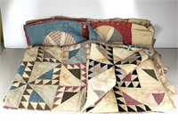 Pair of Vintage Hand Made Patchwork Quilts