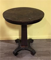 Antique Round Pedestal Occasional Table