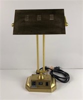 Modern Brass Desk Lamp w/ Outlets