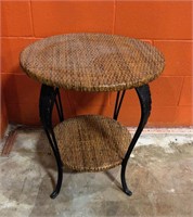 Wicker Table with Metal Legs