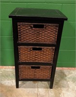 Wooden Shelf Unit with Wicker Drawers
