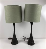 Pair of String Lamps with Shades