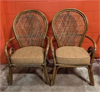 Rattan Armchair with Cushioned Seat