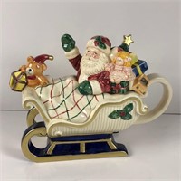 Omnibus Ceramic Santa in his Sleigh Teapot