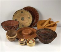 Pottery , Wood and Woven Tableware