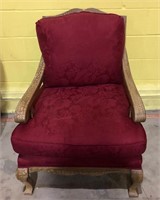 Upholstered Armchair with Crackle Finish