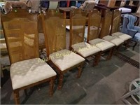 6 CANE HIGH BACK DINING CHAIRS