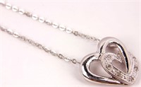 Jewelry 14kt White Gold Heart Diamond Necklace