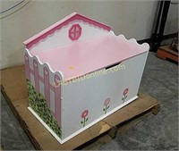 Pink and white toy box