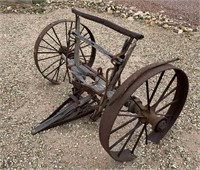 Antique Steel Iron Wagon Wheels / Front End Axle