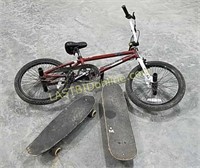 Tony Hawk Bike & 2 Skateboards