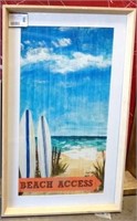 43 - COOL BEACH PICTURE FRAMED & MATTED