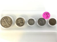 1939 5 COIN SILVER YEAR SET