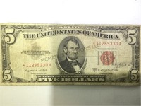 1953B $5 RED SEAL STAR NOTE