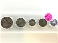 1943 5 COIN SILVER YEAR SET