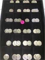 TRAY LOT OF 41 SILVER QUARTERS
