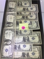 TRAY OF $1 SILVER CERTIFICATES