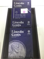 4 LINCOLN CENTS ALBUMS, 1909-1998, PARTIALLY FULL