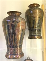 PAIR OF LARGE EGYPTIAN STYLE VASES