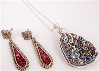 Jewelry Sterling Silver Necklace & Earrings