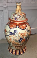 Oriental Hand Painted Porcelain Fudog Jardiniere