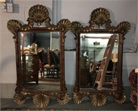 Pair Of Beveled Glass Mirrors In Ornate Frames
