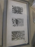 Framed Floral Print - Greys