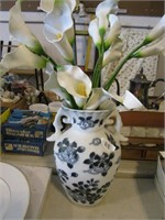 Ashley Bella Blue & White Vase w/Lilies