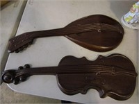 Metal Violin & Mandolin Wall Hanger Plaques