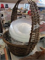 Basket w/Glassware & Misc.