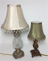 Pair of Bed Side Lamps with Beaded Shades