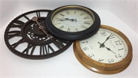 Sterling & Noble Gear Wall Clock, Wood