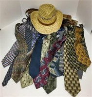 Men's Accessories-Belts, Ties and Straw Hat