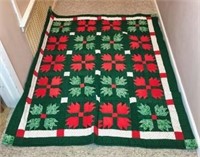 Hand Stitched Christmas Quilted Throw