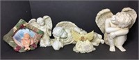Three Roman Co. Resin Cherub Figurines,
