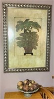 Framed Palm Print & Acorns in Footed