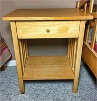 Wood One Drawer Night Stand