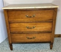 Marble Top Three Drawer Commode