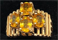H110 14KT YELLOW GOLD CITRINE RING 6.1GRS