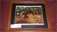 Framed Charles M Russell print the holdup 16 and