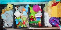 4 Boxes of Childrens Toys and Stuffed Animals