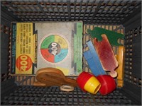 Box of 1 Old Game and Wood Toys Rough Condition