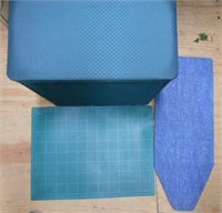 Green Hamper, Small Ironing Board, and Craft Mat