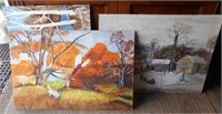 3 Large Paintings Unframed