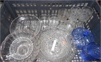 13 Pieces of Misc. Glass Items Blue and Clear