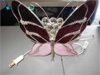 7 1/2"Tall Stained Glass Butterfly Light