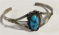 Sterling Silver And Turquoise Cuff Bracelet
