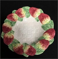 Fitz And Floyd Strawberry & Basket Weave Bowl