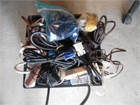 Box of Mixed Electronic Wires and Cords